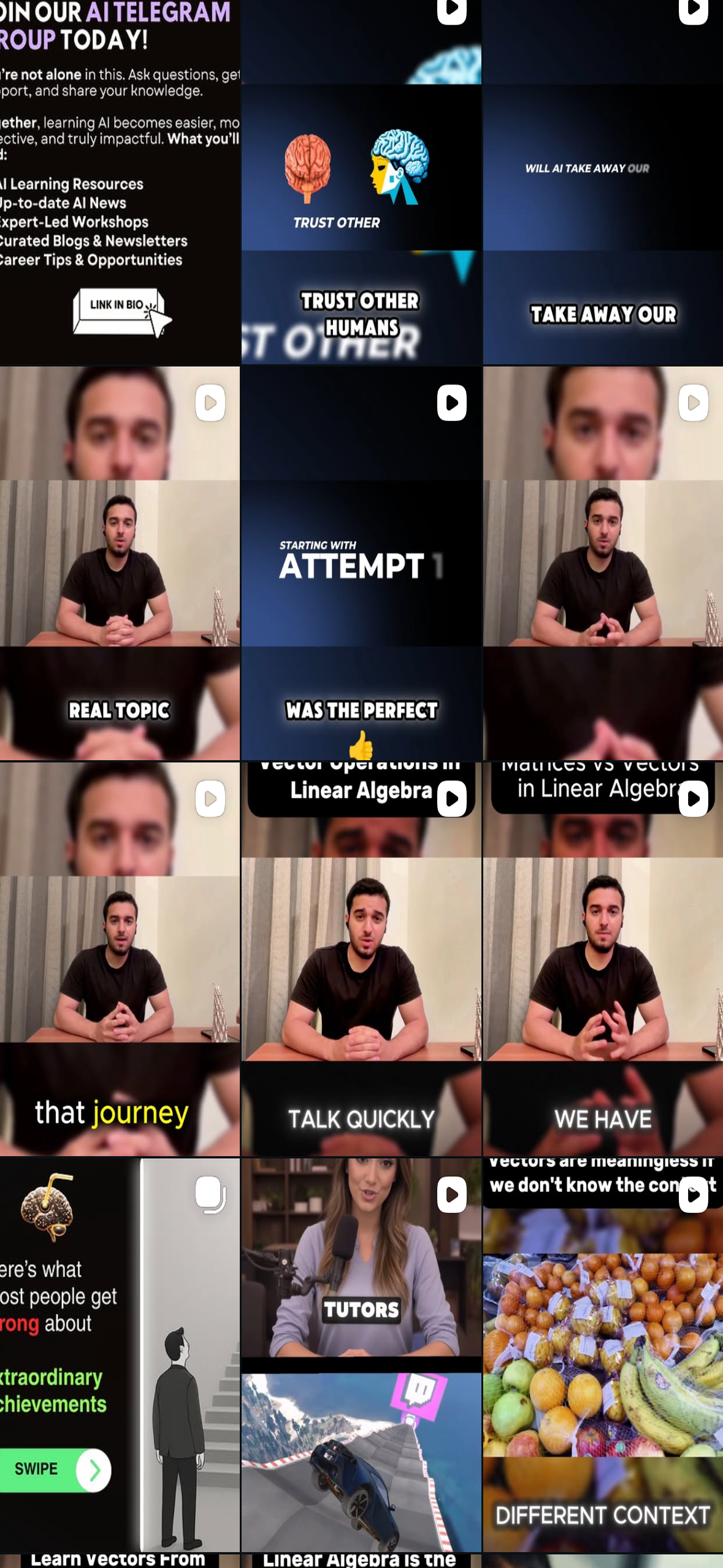 A SIP OF AI Instagram account reels screen